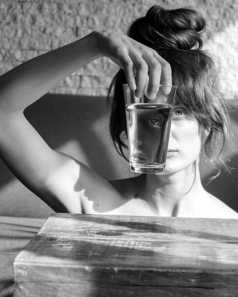 About Black and white portrait of a woman